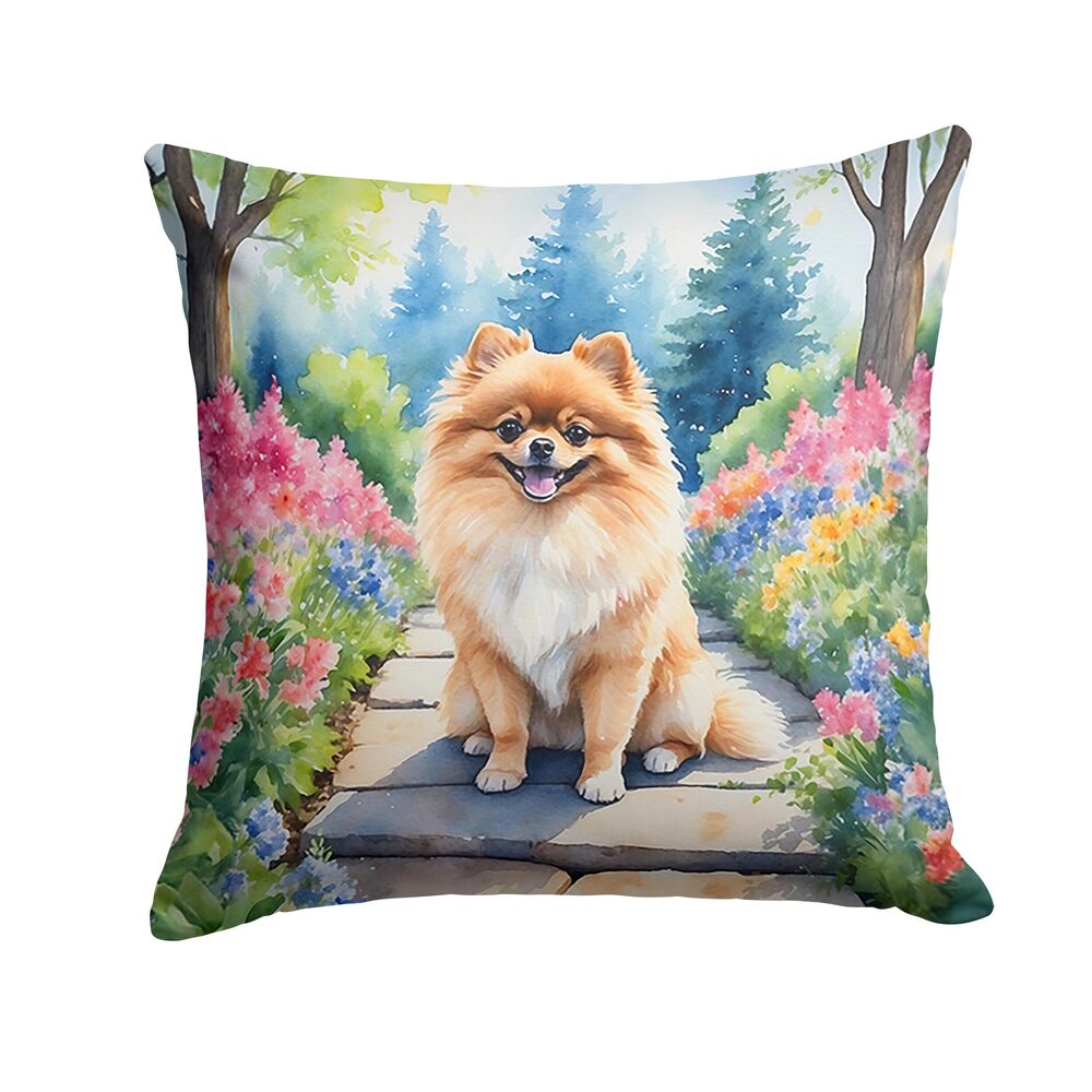 9101 Spring Path Throw Pillow, 18Hx18W, Pomeranian 6690